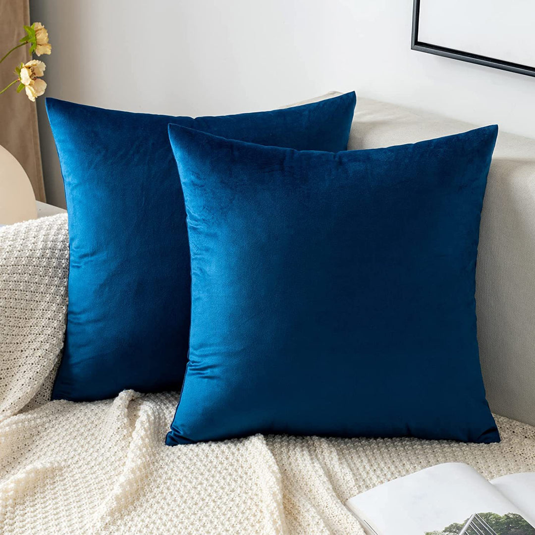 Plush Velvet Lumbar and Square Throw Pillow Covers