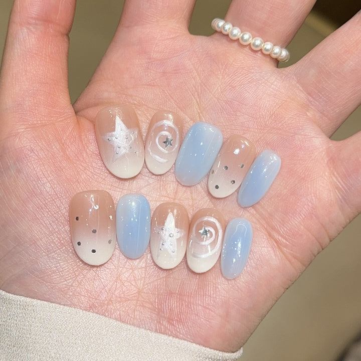 Artificial Nail Tips in Sparkling Star Design Stornfield