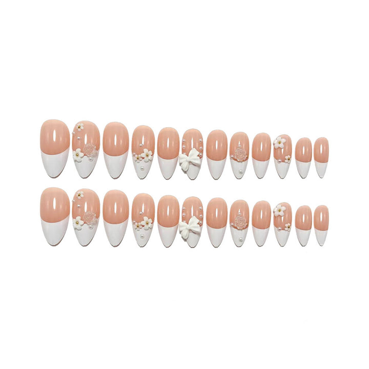 Elegant Artificial Nail Set with Floral Accents Stornfield