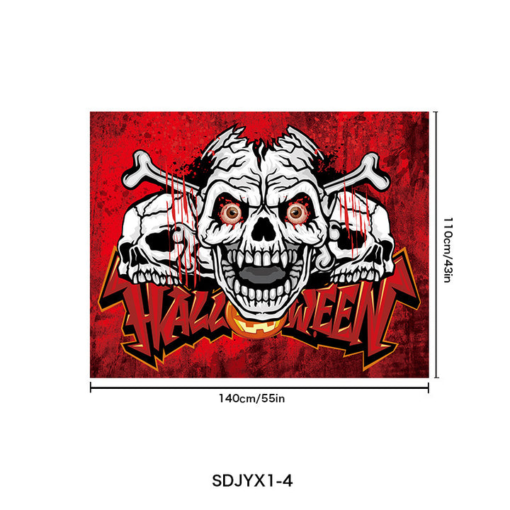 Large Halloween wall sticker vinyl with dancing skeletons and removable self-adhesive film