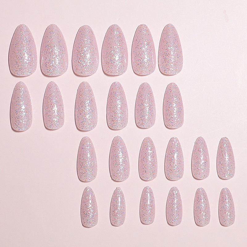 Glittery Almond-Shaped Press-On Nails Set Stornfield