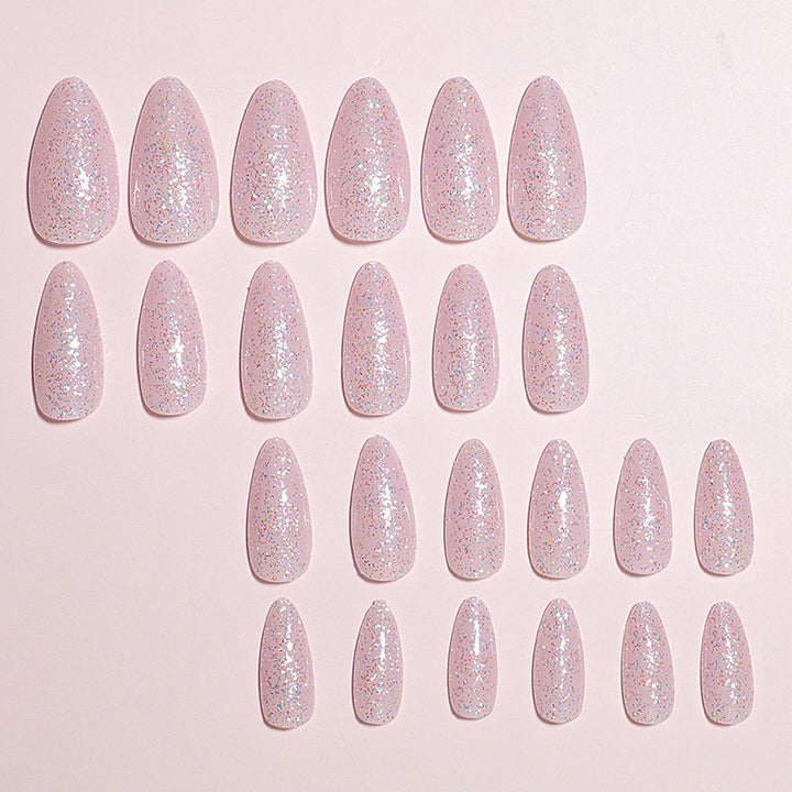 Glittery Almond-Shaped Press-On Nails Set Stornfield