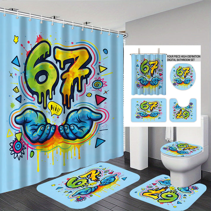 Digital Art-Themed Four-Piece Bathroom Set Stornfield