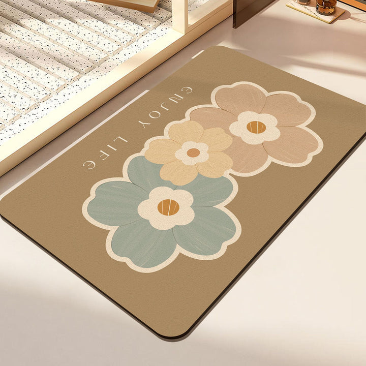 Stylish Floral Printed Bath Mat
