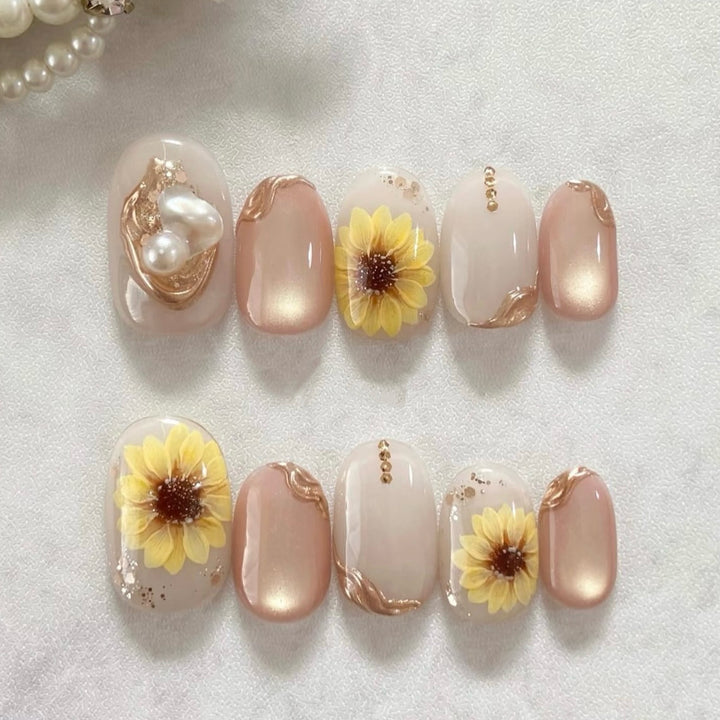 Artistic Floral Press-On Nail Set 1790745390