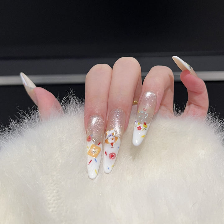 Decorative Press-On Nail Art Set with Glitter Accents Stornfield