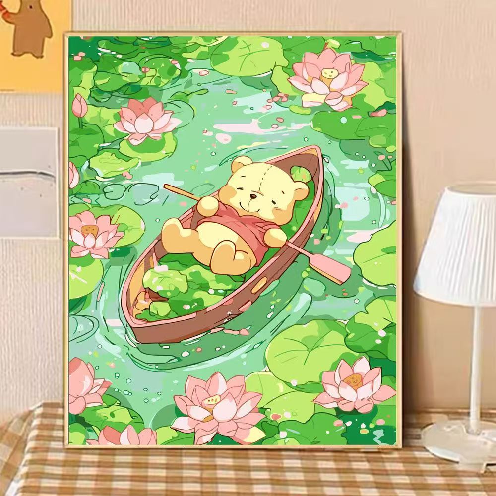Playful Bear Illustration Canvas Art Stornfield