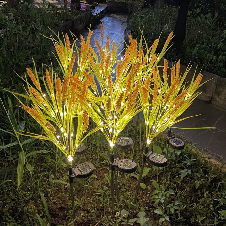 Solar Ornamental Grass Stake Lights With Warm White LED Accents Stornfield