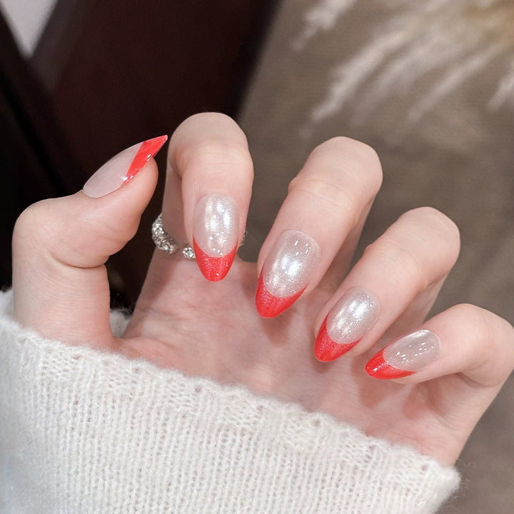 Glossy French Tip Press-On Nails