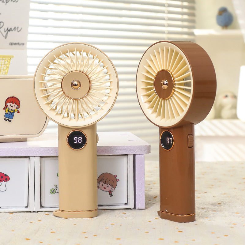 Women's Portable Hand Fan with USB Charging Function and Variable Speed Control Stornfield