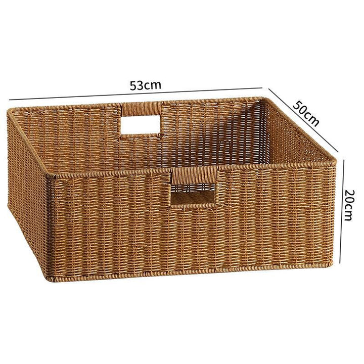 Handwoven Rectangular Storage Basket with Cut-Out Handles Stornfield