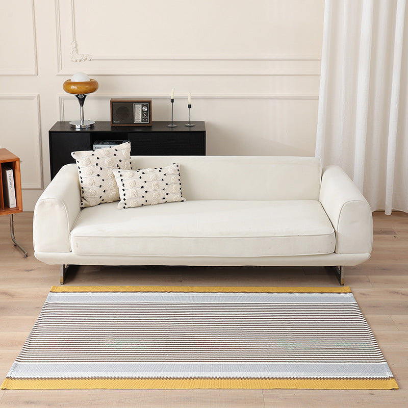 Flat-woven living and dining room rug