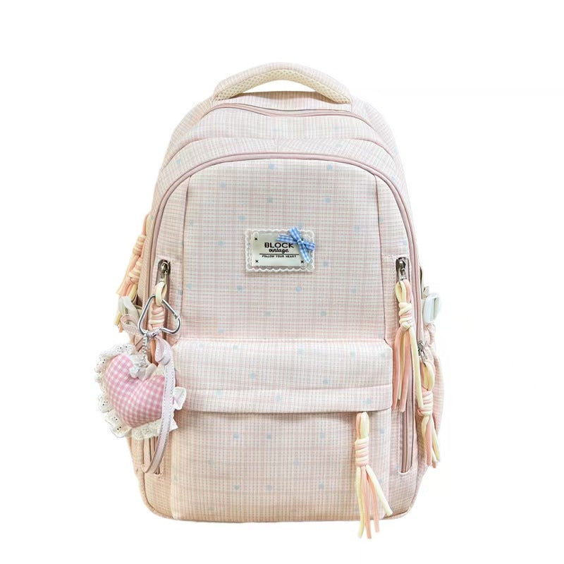 Stylish Gingham Pattern Backpack Stornfield
