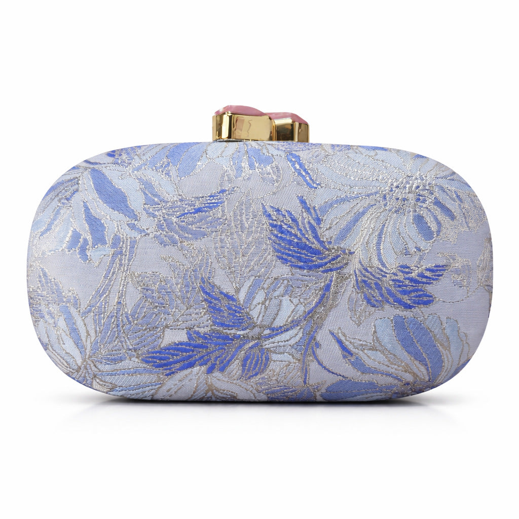 Embroidered Floral Clutch