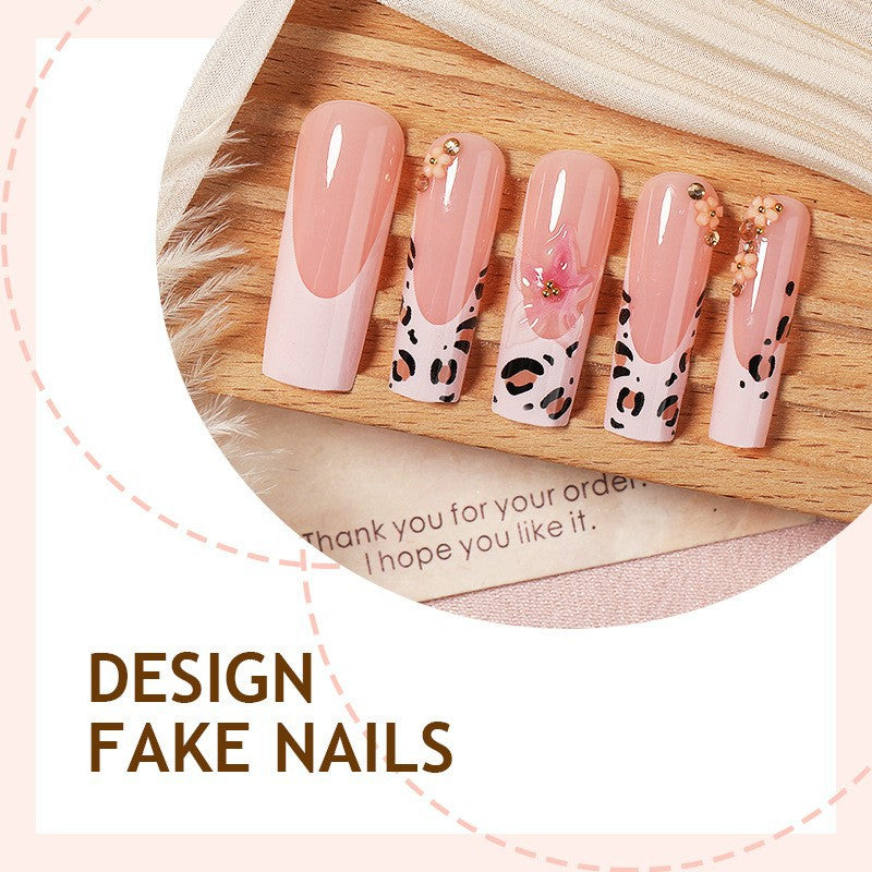 Artificial nail set with trendy animal and glitter designs Stornfield