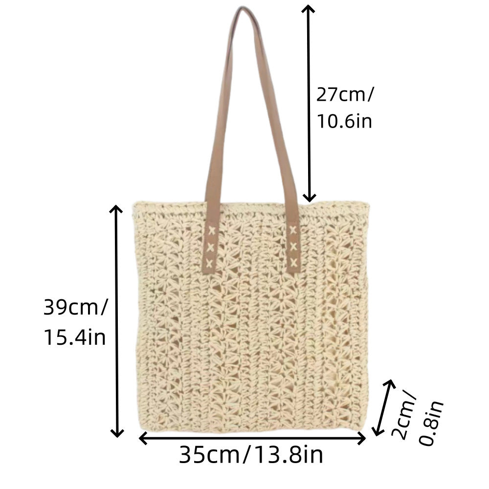 Handwoven beach bag with braided pattern Stornfield