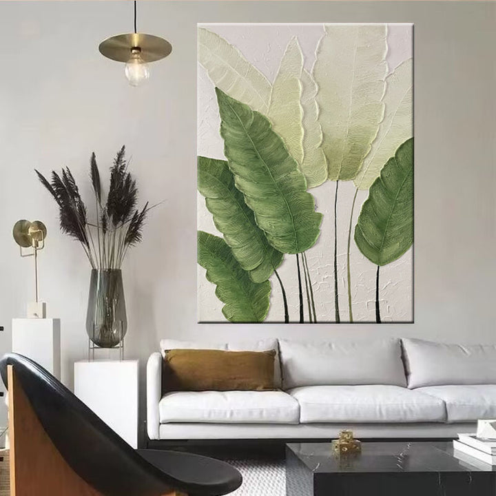 Textured Leaf Relief Wall Art