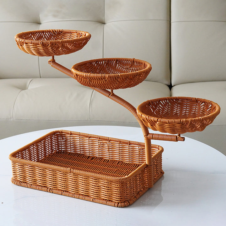 Two-Tiered Woven Fruit Display Stand Stornfield