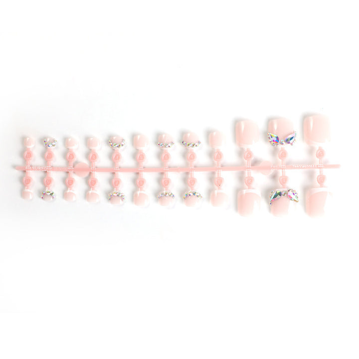 Decorative Press-On Nail Art Set with 3D Butterfly Accents Stornfield