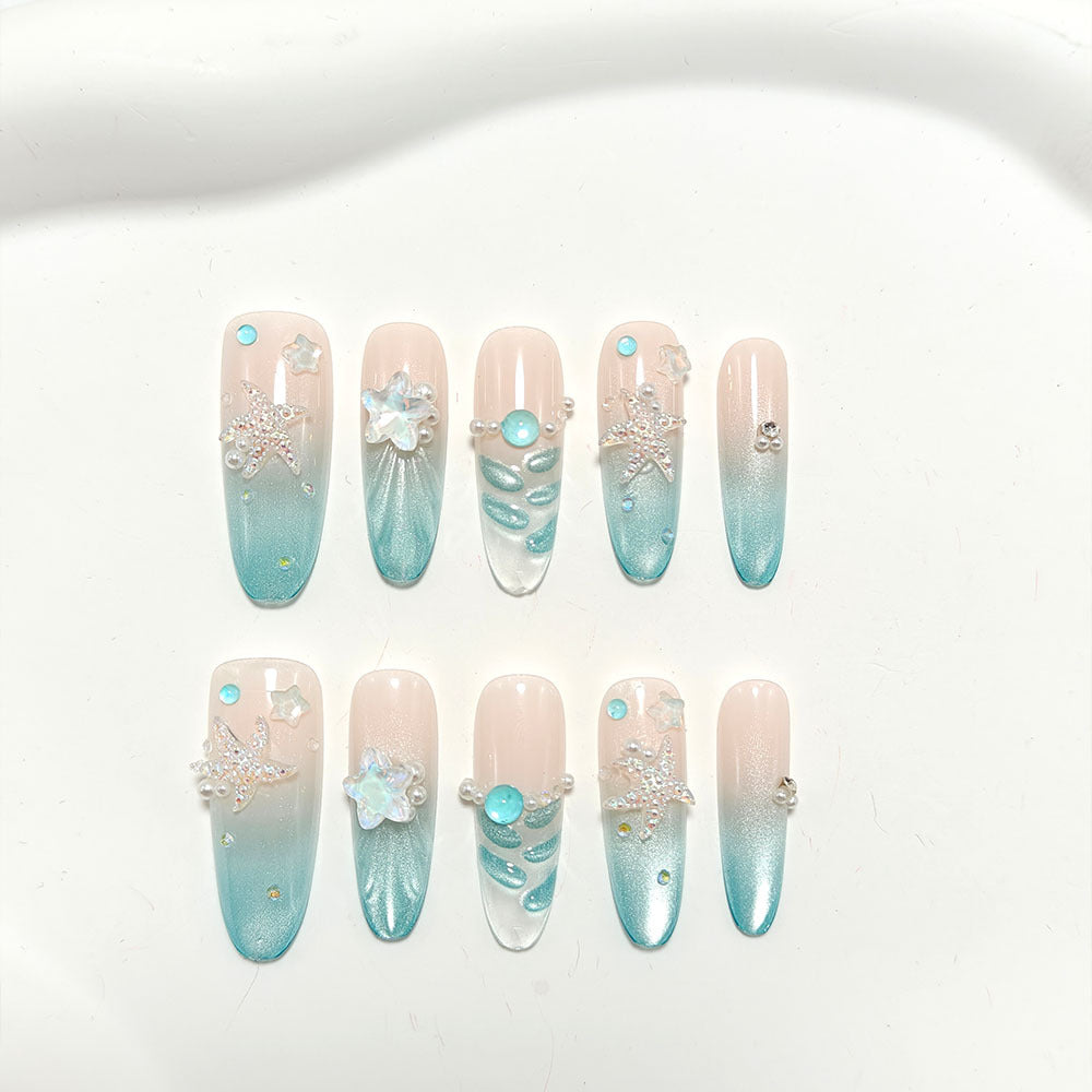 Artificial nails with glittering summer design Stornfield