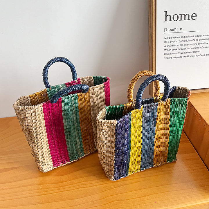 Women's versatile and handcrafted tote bag made of colorful seagrass Stornfield