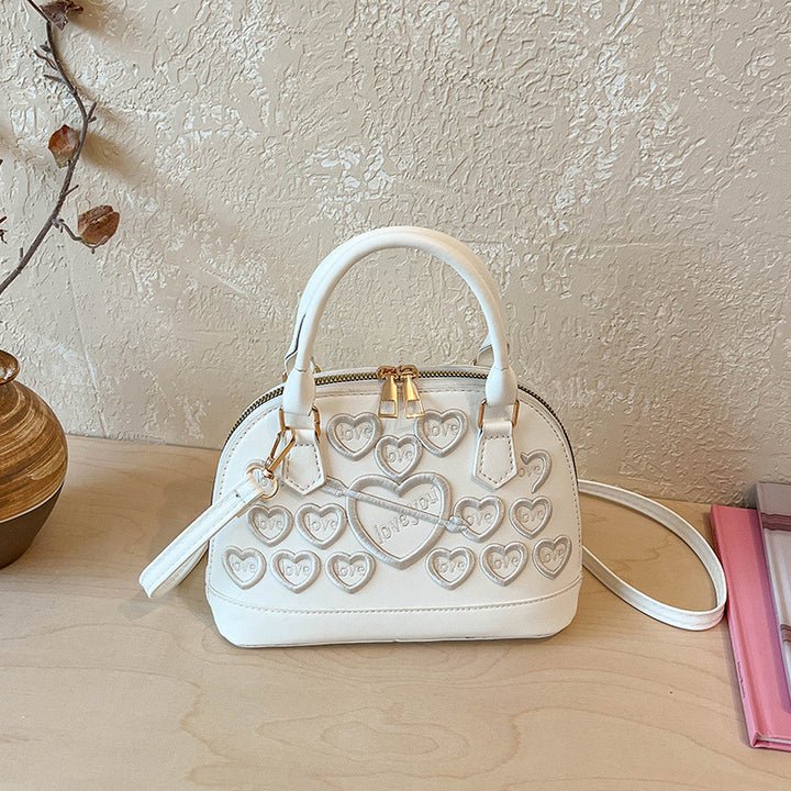 Heart-Embellished Mini Handbag