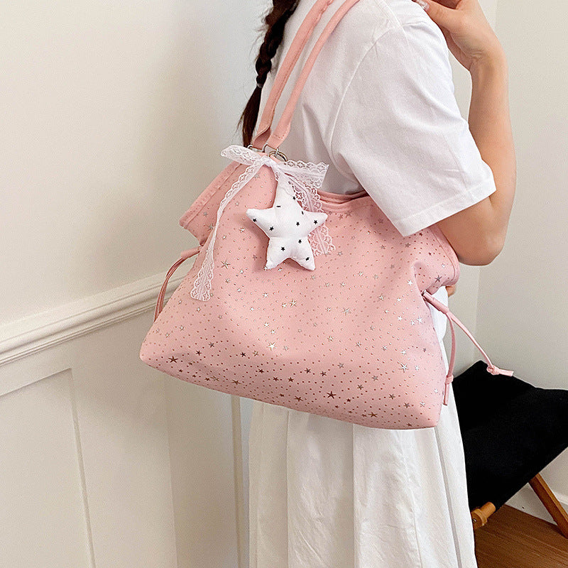 Star-Embellished Handheld Tote