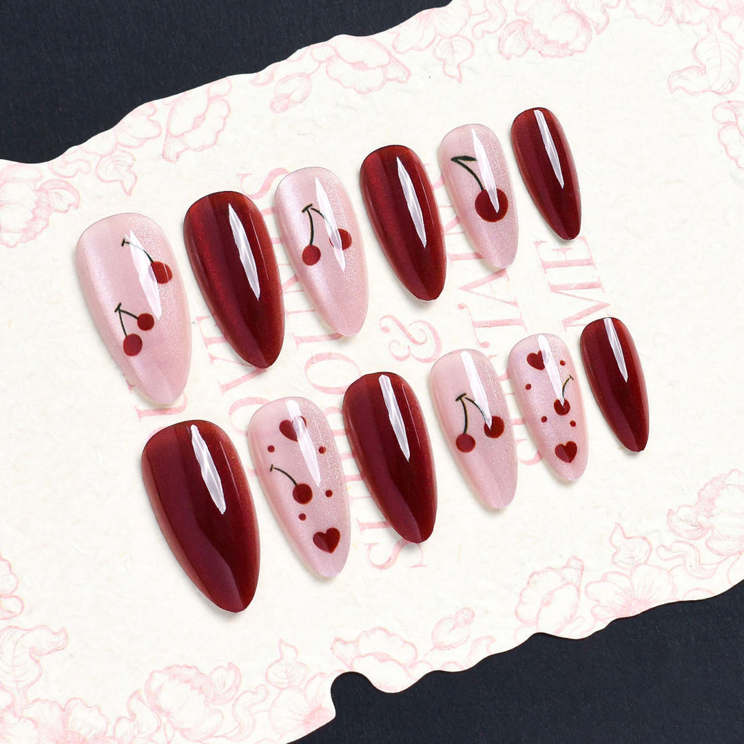 Artistic Cherry Blossom Press-On Nail Set Stornfield