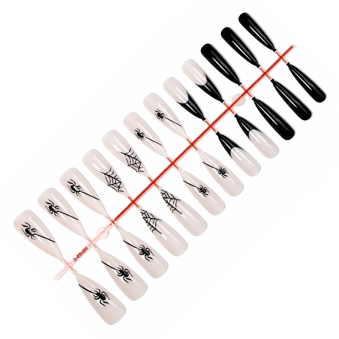 Creative nail art set with spider and spider web design Stornfield