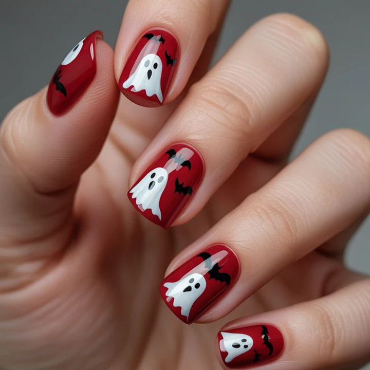 Halloween-Themed Acrylic Nail Art Stornfield