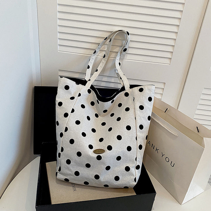 Spacious Polka Dot Tote Bag