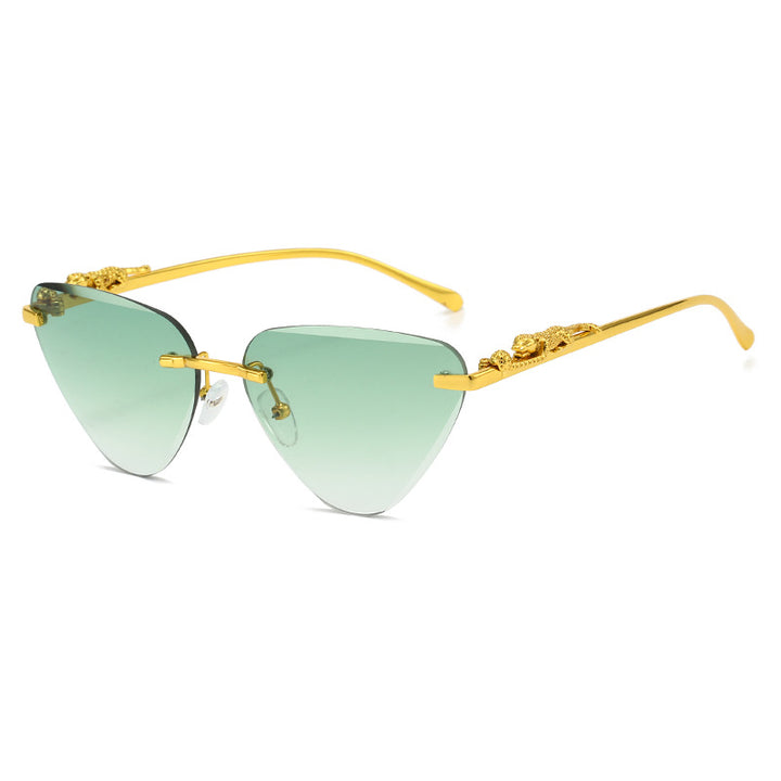 Women's Designer Sunglasses with Creative, Triangular Frame and Elegant Gold Accents Stornfield