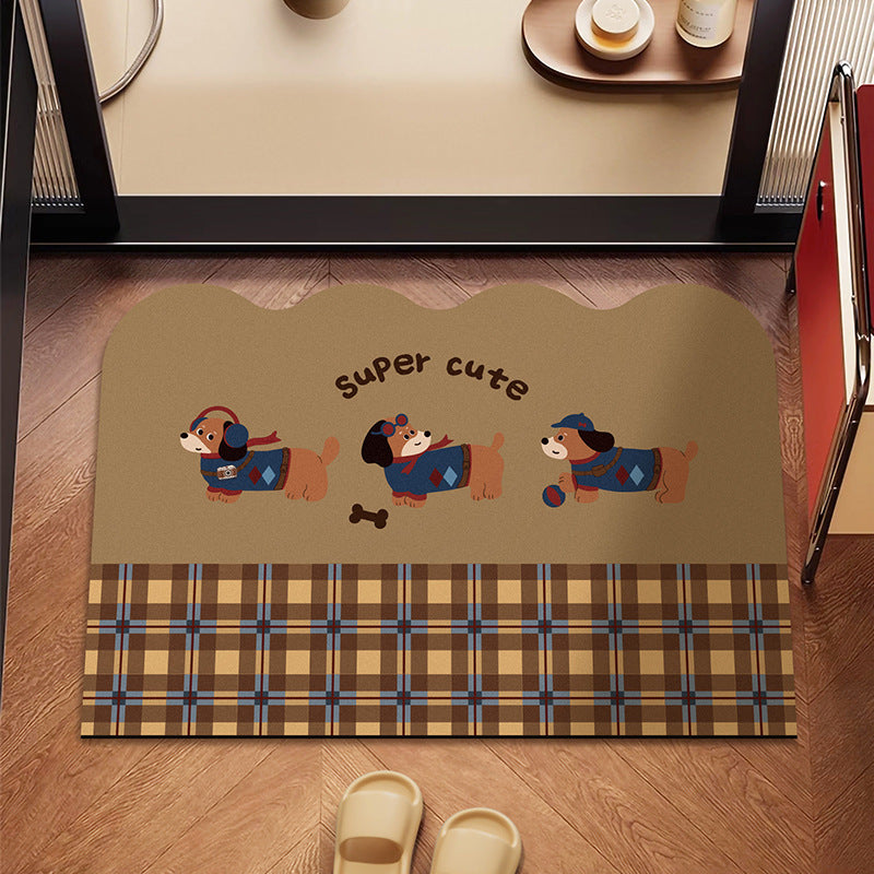 Playful Dog-Themed Floor Mat Stornfield