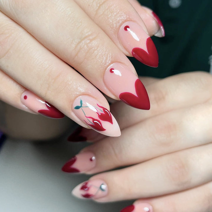 Floral Heart-Shaped Nail Art Set Stornfield