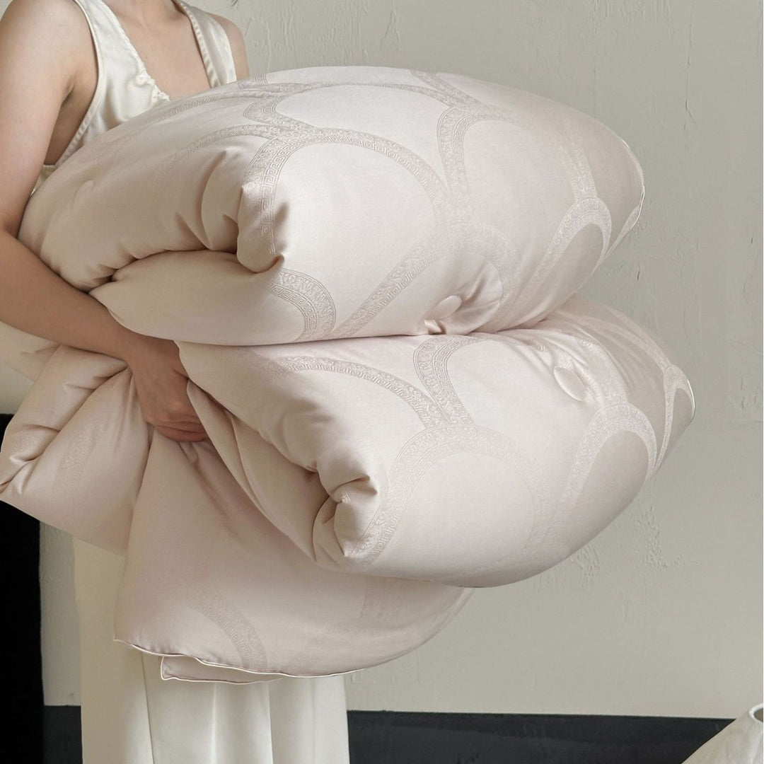 Silky Jacquard Tufted Down-Alternative Comforter Insert