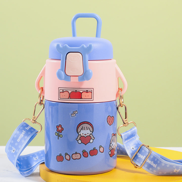 Women's Insulated Drinking Bottle with Multiple Carry Options and Cheerful Design Stornfield