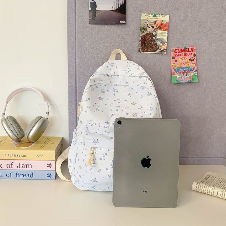 Star-Patterned Canvas Backpack Stornfield