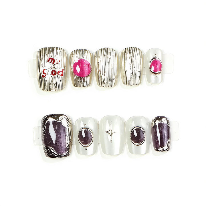 Glamorous Decorative Press-On Nails Stornfield