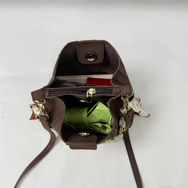 Woven Bucket Style Handbag