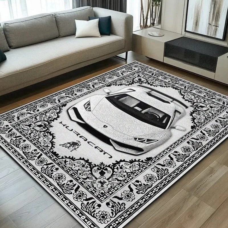 Decorative Auto-Themed Area Rug