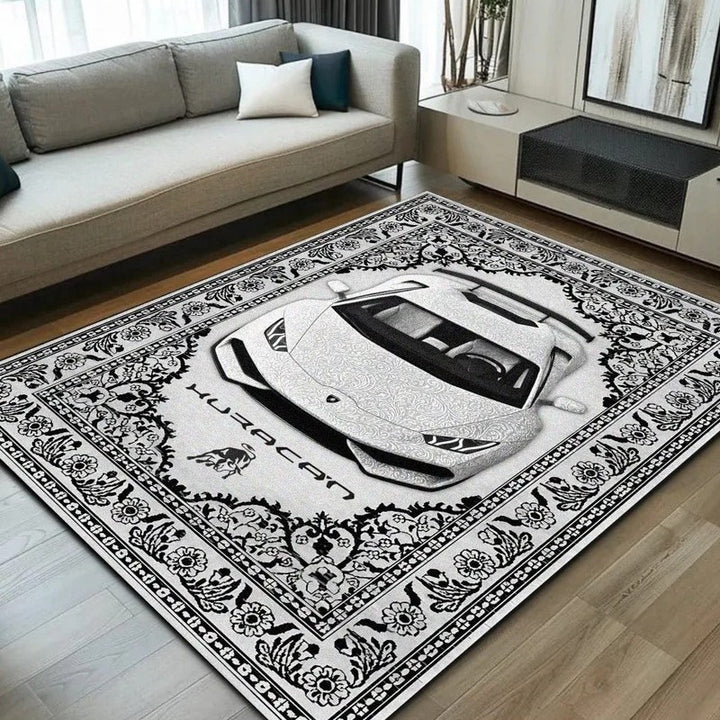 Decorative Auto-Themed Area Rug