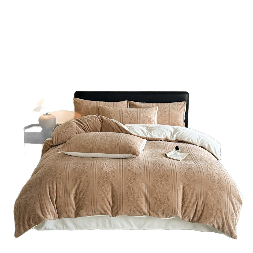 Luxury Embossed Plush Duvet and Pillow Set