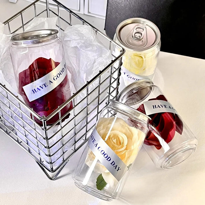 Decorative Roses In Glass Container Stornfield