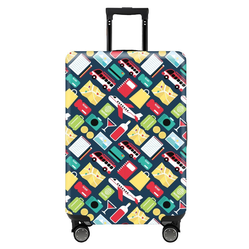 Women's hard-shell suitcase with colorful travel motif Stornfield