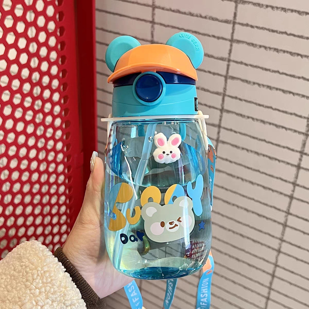 Women Playful Children's Drinking Bottle with Integrated Straw Stornfield