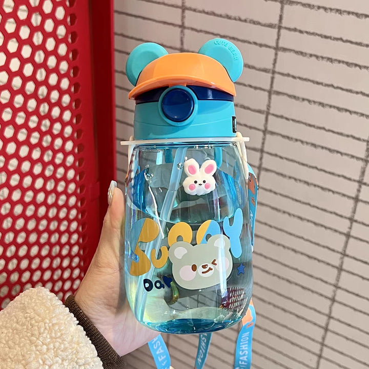 Women Playful Children's Drinking Bottle with Integrated Straw Stornfield