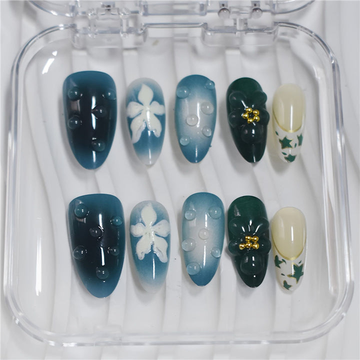 Artistic Cartoon-Themed Press-On Nail Art Set Stornfield