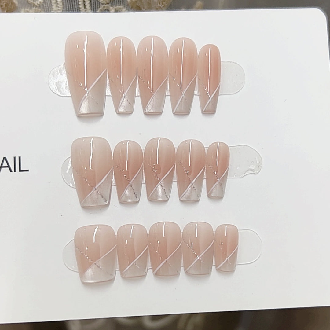 Artistic Marble-Effect Press-On Nails Stornfield