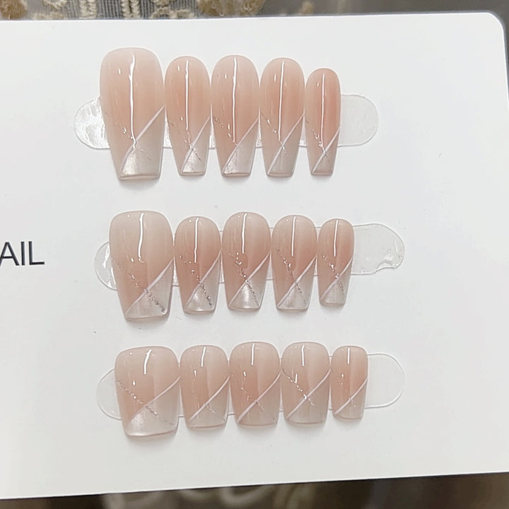 Artistic Marble-Effect Press-On Nails Stornfield