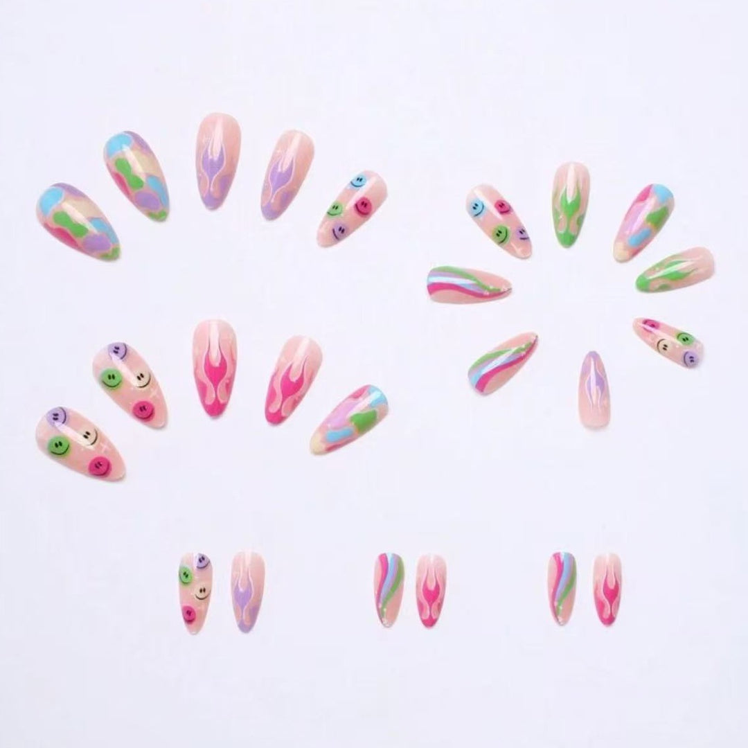 Creative Nail Art Set with Playful 3D Designs Stornfield